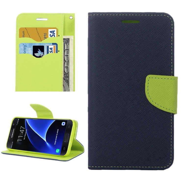 For Galaxy S7 / G930 Cross Texture Leather Case with Holder & Card Slots & Wallet
