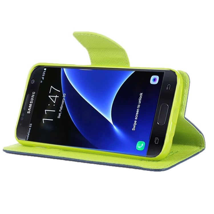 For Galaxy S7 / G930 Cross Texture Leather Case with Holder & Card Slots & Wallet