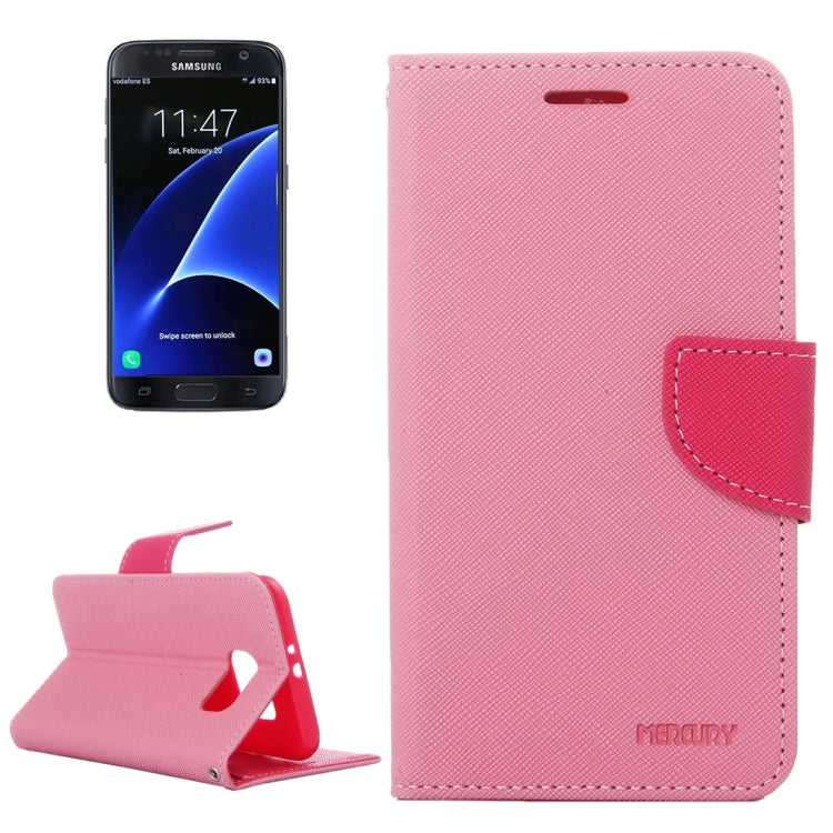 For Galaxy S7 / G930 Cross Texture Leather Case with Holder & Card Slots & Wallet