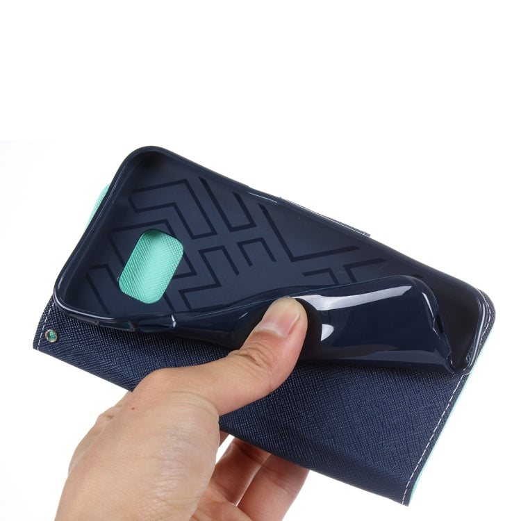 For Galaxy S7 / G930 Cross Texture Leather Case with Holder & Card Slots & Wallet