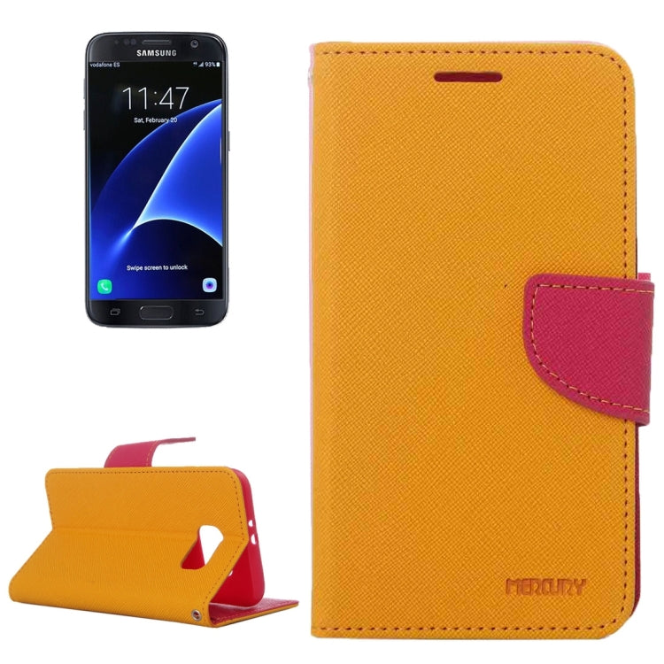 For Galaxy S7 / G930 Cross Texture Leather Case with Holder & Card Slots & Wallet