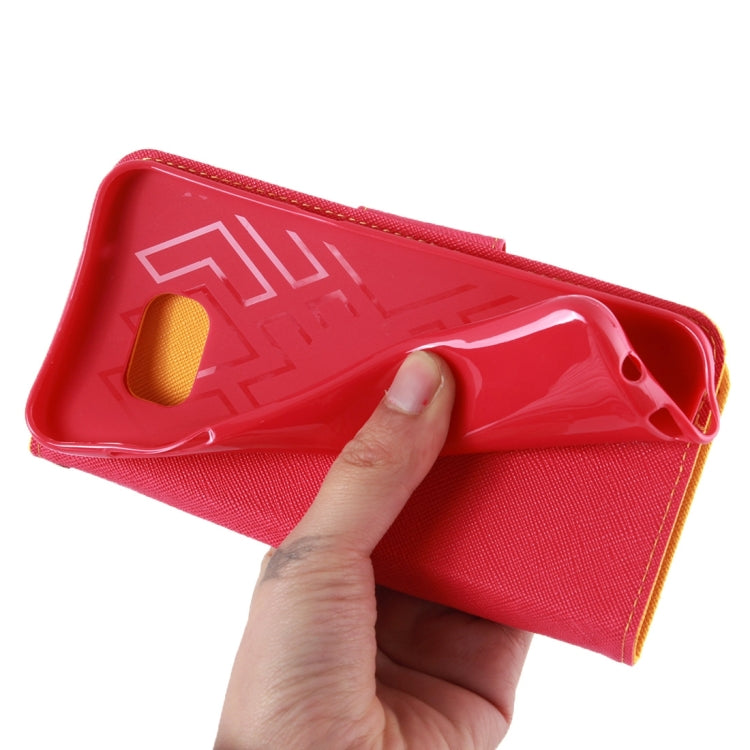 For Galaxy S7 / G930 Cross Texture Leather Case with Holder & Card Slots & Wallet