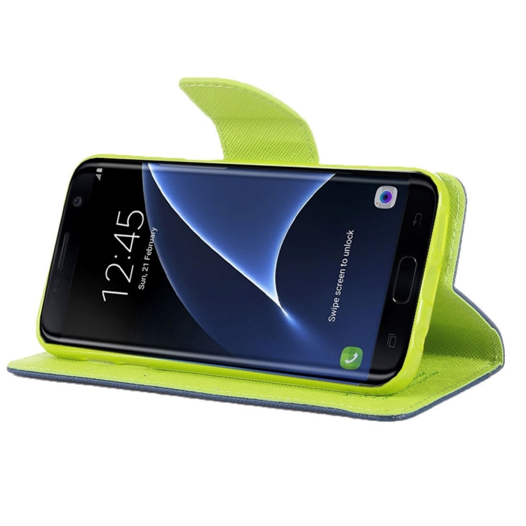 For Galaxy S7 Edge/ G935 Cross Texture Leather Case with Holder & Card Slots & Wallet