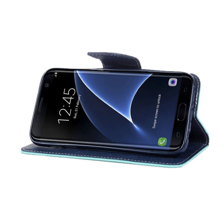 For Galaxy S7 Edge/ G935 Cross Texture Leather Case with Holder & Card Slots & Wallet