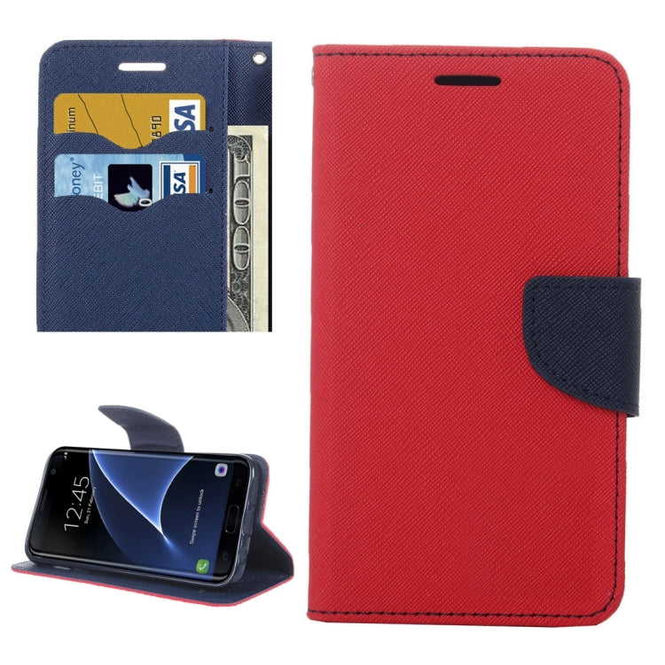 For Galaxy S7 Edge/ G935 Cross Texture Leather Case with Holder & Card Slots & Wallet