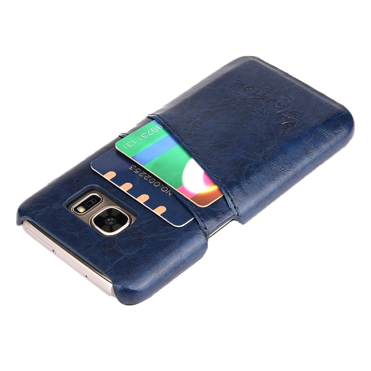 For Galaxy S7 / G930 Oil Wax Texture Leather Back Cover Case with Card Slots