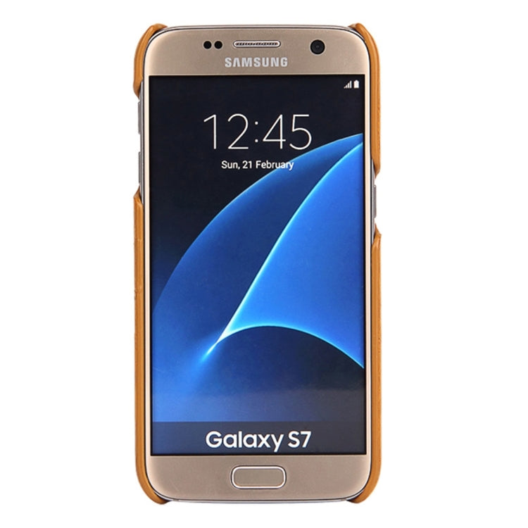 For Galaxy S7 / G930 Oil Wax Texture Leather Back Cover Case with Card Slots