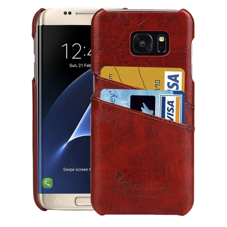 For Galaxy S7 Edge/ G935 Oil Wax Texture Leather Back Cover Case with Card Slots