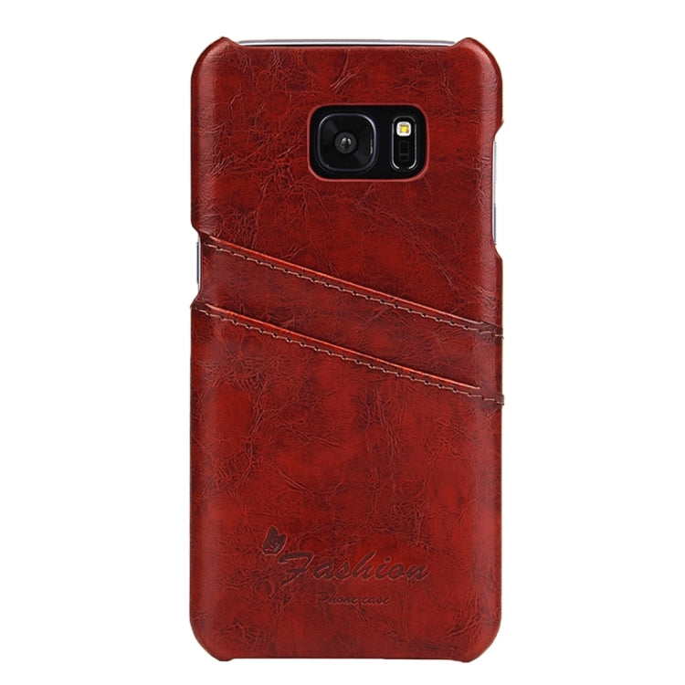 For Galaxy S7 Edge/ G935 Oil Wax Texture Leather Back Cover Case with Card Slots