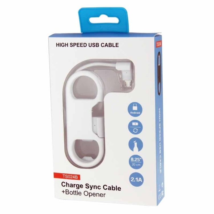 High Speed USB Cable / Sync Data Charging Cable with Bottle Opener, For Galaxy S6 / S5 / S IV, LG, HTC, Length: 20cm / 8.25inch