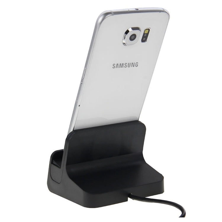 5V 2A Micro USB Dock Charger with Micro USB Charging Cable for Galaxy S6 Edge+ / S6 Edge / S6 / S IV / Note 5 / Note 5 Edge, HTC, Sony(Black)