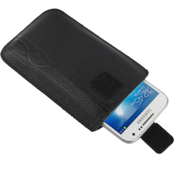 Universal Litchi Texture Leather Case Pocket Sleeve Bag with Pull Up Tab for Samsung S IV / i9500 / i9300 / i9250 / i8750 / iPhone 5 / HTC One / ASUS PadFone2 / HTC G23 / Sony LT29i / Sony L36h / LG E960 / Sony M35h / LG P880 / LG E975 / Nokia Lumia 920
