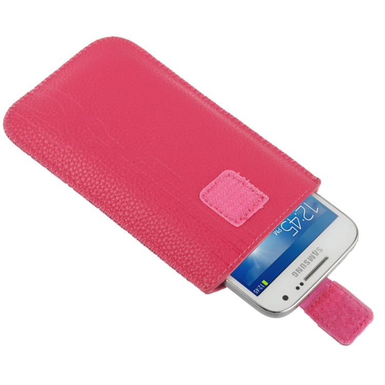 Universal Litchi Texture Leather Case Pocket Sleeve Bag with Pull Up Tab for Samsung S IV / i9500 / i9300 / i9250 / i8750 / iPhone 5 / HTC One / ASUS PadFone2 / HTC G23 / Sony LT29i / Sony L36h / LG E960 / Sony M35h / LG P880 / LG E975 / Nokia Lumia 920