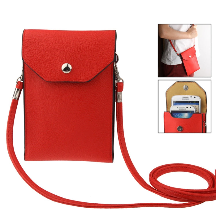 Universal Litchi Texture Leather Case Pocket Sleeve Bag with Lanyard for iPhone 6 Plus, iPhone 6S Plus, Galaxy S7 / S7 Edge / S6 edge Plus / A8 / Note 5 / Note 4 / S IV, HTC, ASUS, Sony, LG, Nokia