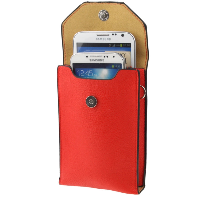 Universal Litchi Texture Leather Case Pocket Sleeve Bag with Lanyard for iPhone 6 Plus, iPhone 6S Plus, Galaxy S7 / S7 Edge / S6 edge Plus / A8 / Note 5 / Note 4 / S IV, HTC, ASUS, Sony, LG, Nokia