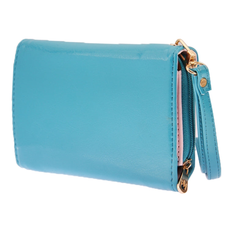 Women 3-Fold Zipper Magnet Wallet Leather Case for Below 4.8 inch Smartphones, Size: 14.5cm x 8.5cm x 2.5cm