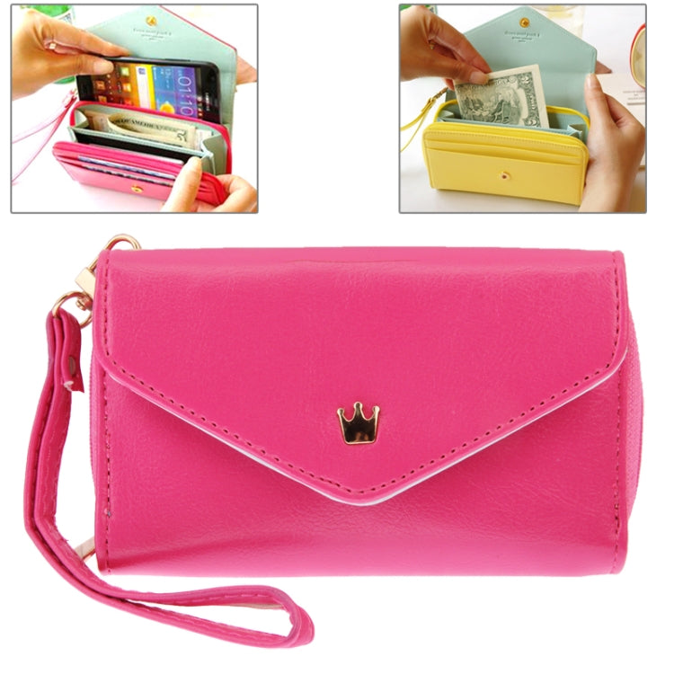 Women 3-Fold Zipper Magnet Wallet Leather Case for Below 4.8 inch Smartphones, Size: 14.5cm x 8.5cm x 2.5cm