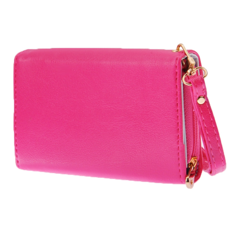 Women 3-Fold Zipper Magnet Wallet Leather Case for Below 4.8 inch Smartphones, Size: 14.5cm x 8.5cm x 2.5cm