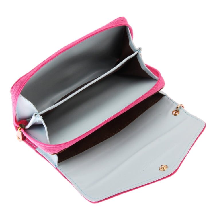 Women 3-Fold Zipper Magnet Wallet Leather Case for Below 4.8 inch Smartphones, Size: 14.5cm x 8.5cm x 2.5cm