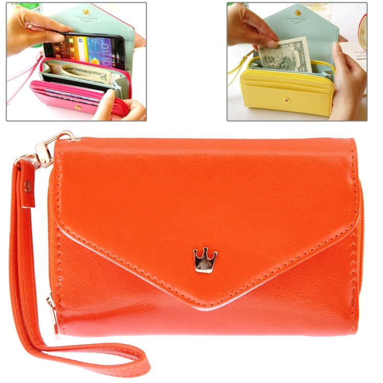 Women 3-Fold Zipper Magnet Wallet Leather Case for Below 4.8 inch Smartphones, Size: 14.5cm x 8.5cm x 2.5cm