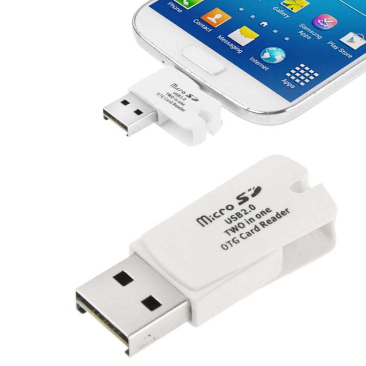 2 in 1 OTG USB 2.0 Flash Drive Micro SD OTG Reader, For Galaxy S IV / i9500 / i9300, Note III / N9000 / N7100 etc.