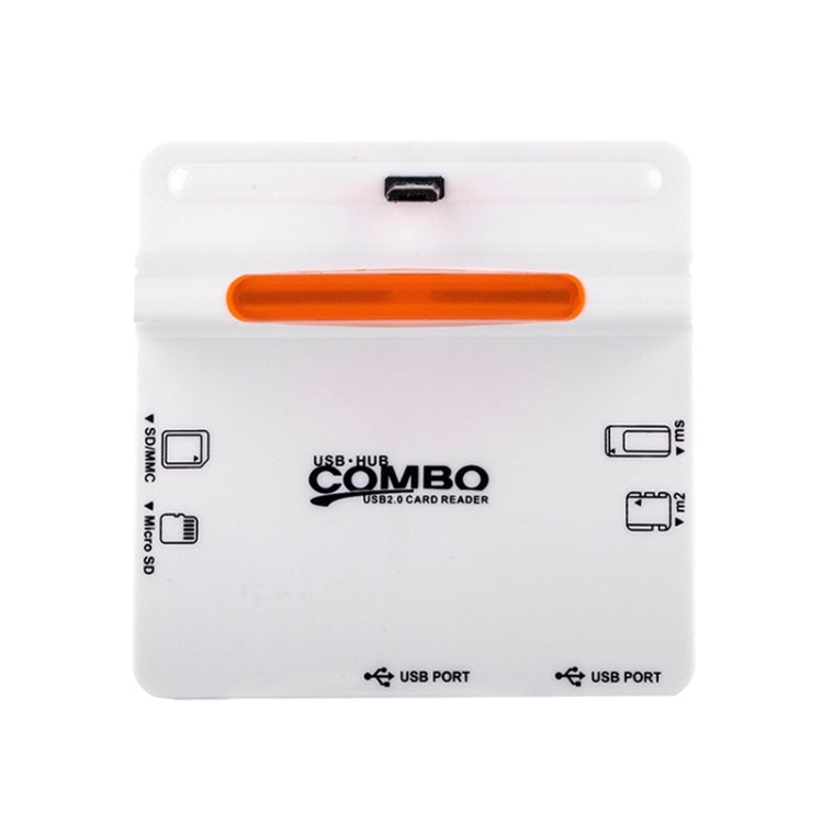 DZ-885 Multi Function Micro USB Smart Dock Holder 2-Port USB 2.0 OTG Combo HUB TF / SD / MMC / MS / M2 Card Reader for Galaxy S5 / Note 5 / Note 4 / Note III / Android Phone