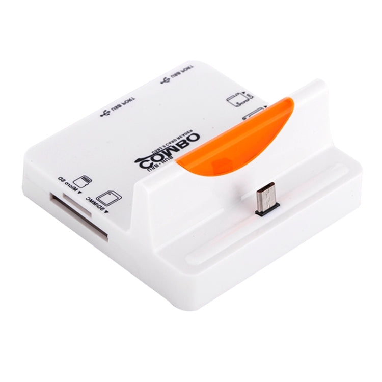 DZ-885 Multi Function Micro USB Smart Dock Holder 2-Port USB 2.0 OTG Combo HUB TF / SD / MMC / MS / M2 Card Reader for Galaxy S5 / Note 5 / Note 4 / Note III / Android Phone