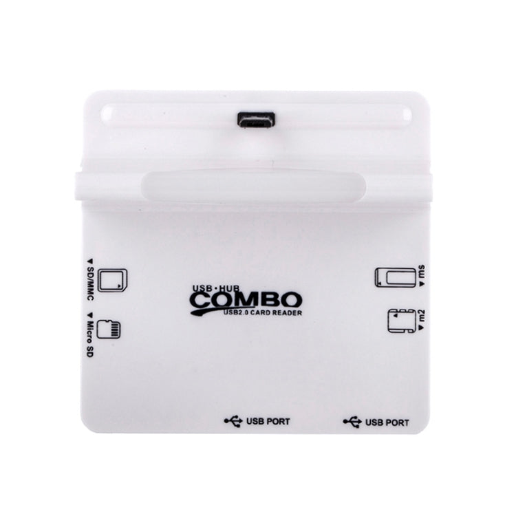 DZ-885 Multi Function Micro USB Smart Dock Holder 2-Port USB 2.0 OTG Combo HUB TF / SD / MMC / MS / M2 Card Reader for Galaxy S5 / Note 5 / Note 4 / Note III / Android Phone