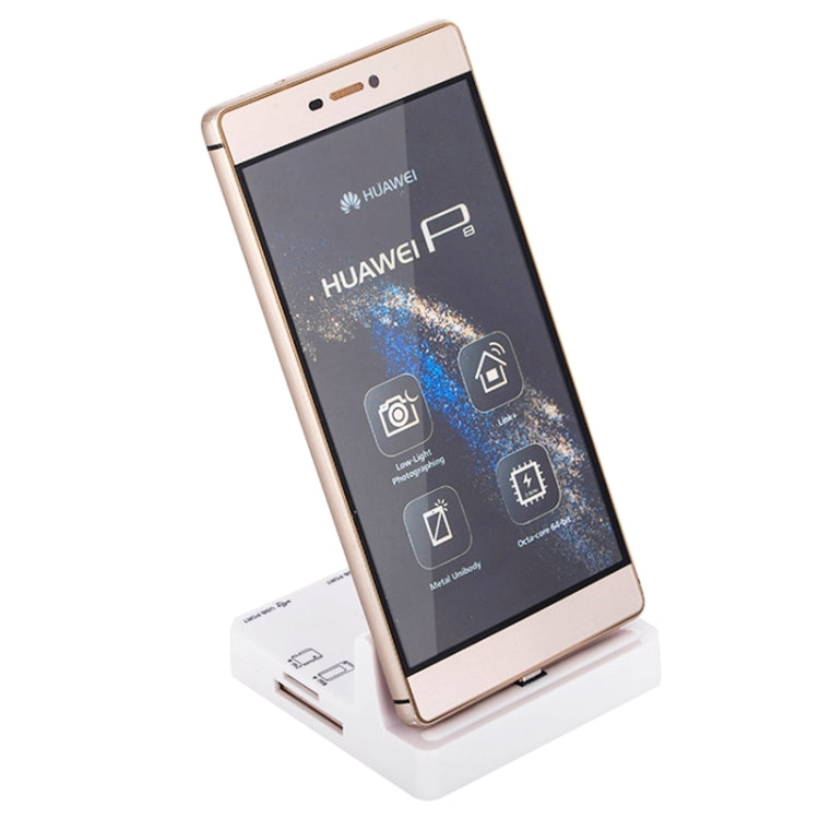 DZ-885 Multi Function Micro USB Smart Dock Holder 2-Port USB 2.0 OTG Combo HUB TF / SD / MMC / MS / M2 Card Reader for Galaxy S5 / Note 5 / Note 4 / Note III / Android Phone