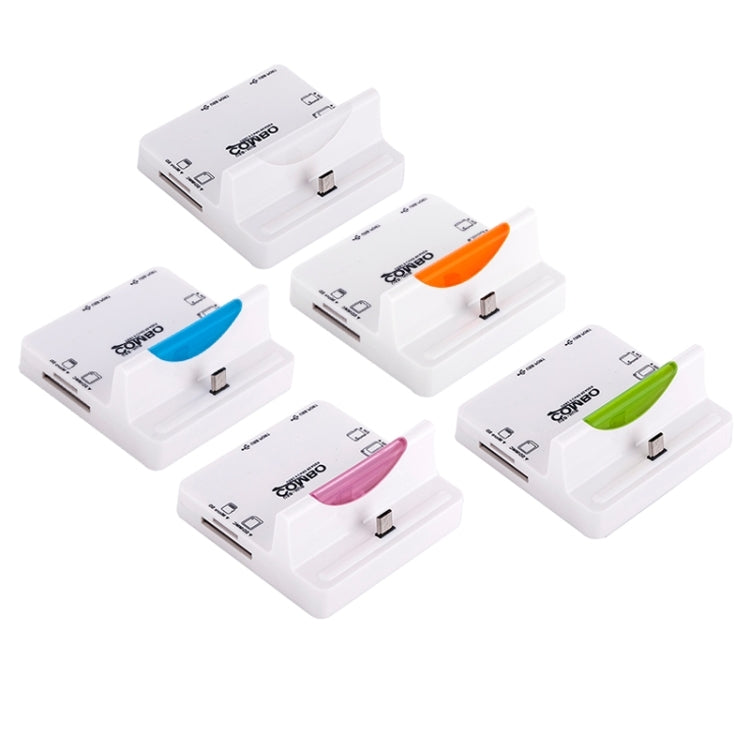 DZ-885 Multi Function Micro USB Smart Dock Holder 2-Port USB 2.0 OTG Combo HUB TF / SD / MMC / MS / M2 Card Reader for Galaxy S5 / Note 5 / Note 4 / Note III / Android Phone