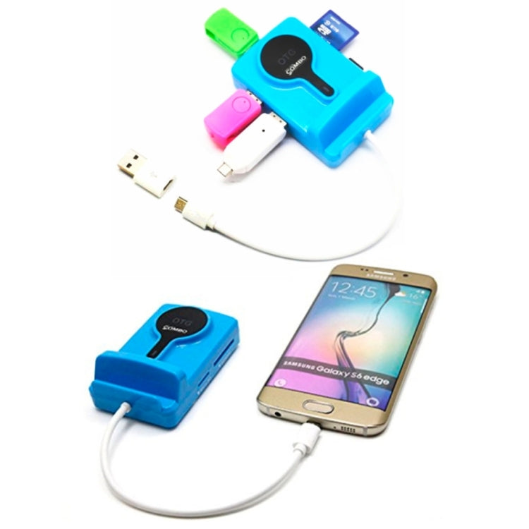 DZ-901 OTG Smart Multi Function Combo Holder TF / SD / MMC Card Reader USB HUB for Galaxy S5 / Note 5 / Note 4 / Note III / Android Phone(Black)