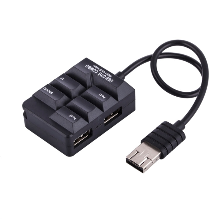 K619 2 in 1 Micro USB OTG HUB SD(HC)/TF Smart Card Reader 2 Ports USB HUB for Galaxy S6 / S5 / Note 5 / Note 4 / Note III / Android Phone