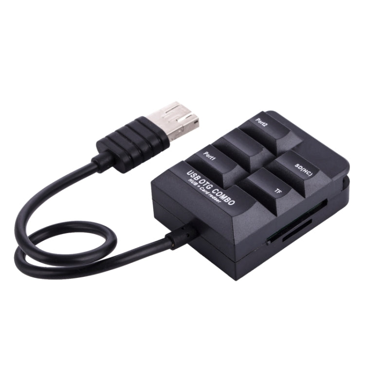 K619 2 in 1 Micro USB OTG HUB SD(HC)/TF Smart Card Reader 2 Ports USB HUB for Galaxy S6 / S5 / Note 5 / Note 4 / Note III / Android Phone