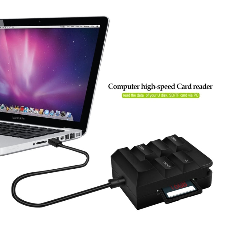 K619 2 in 1 Micro USB OTG HUB SD(HC)/TF Smart Card Reader 2 Ports USB HUB for Galaxy S6 / S5 / Note 5 / Note 4 / Note III / Android Phone