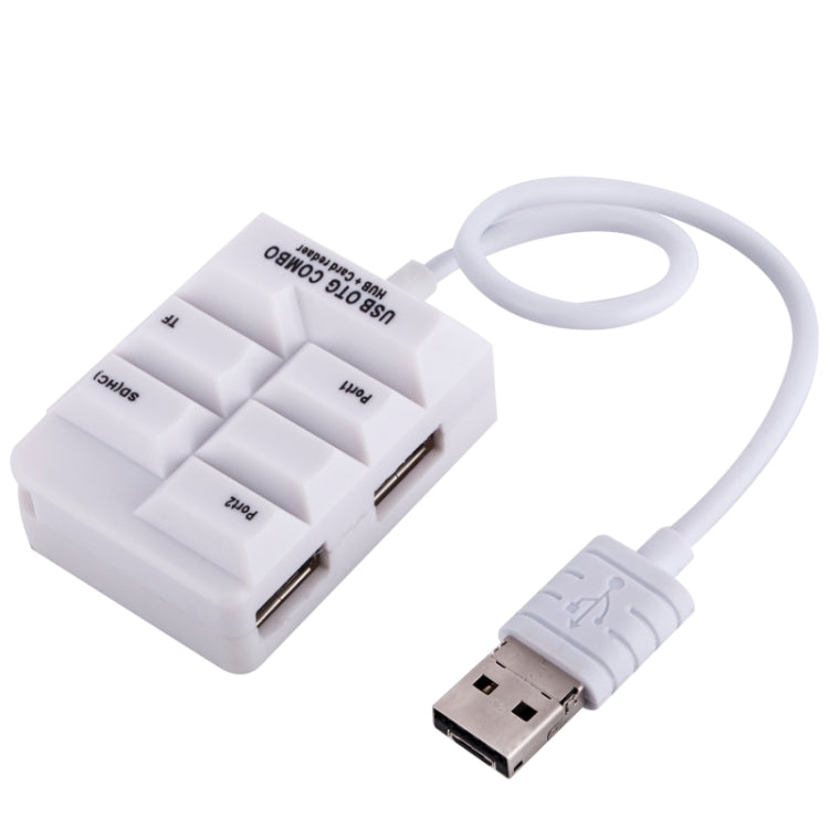 K619 2 in 1 Micro USB OTG HUB SD(HC)/TF Smart Card Reader 2 Ports USB HUB for Galaxy S6 / S5 / Note 5 / Note 4 / Note III / Android Phone