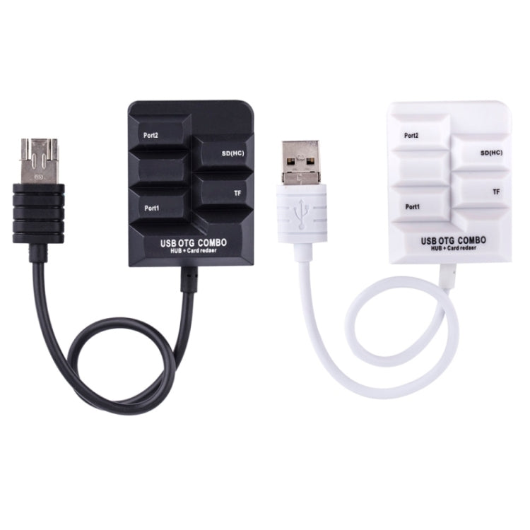K619 2 in 1 Micro USB OTG HUB SD(HC)/TF Smart Card Reader 2 Ports USB HUB for Galaxy S6 / S5 / Note 5 / Note 4 / Note III / Android Phone