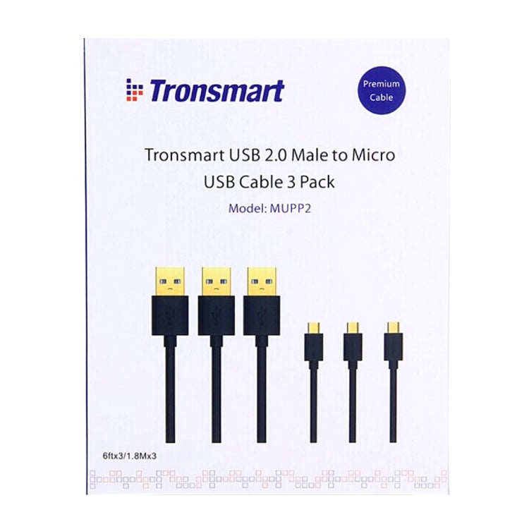 3 PCS Tronsmart High Speed 1.8M(6 ft) Gold-Plated Micro USB to USB 2.0 Data 0Sync Cable for Galaxy S7/ S6 / S6 Edge / S6 Edge+ / Note 5 Edge, HTC, Sony, Huawei, Xiaomi, etc(Black)