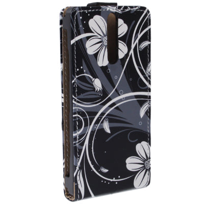 Vertical Style Abstract Flowers Pattern Leather Case for Sony Xperia S LT26i