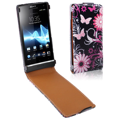 Vertical Style Abstract Pattern Leather Case for Sony Xperia S LT26i
