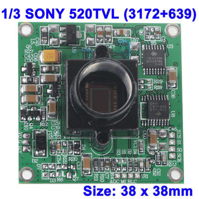 1/3 SONY 520TVL (3172+639) Color CCD Board Camera, High Definition, Size: 38 x 38mm