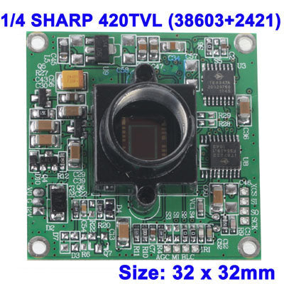 1/4 SHARP 420TVL (38603+2421) Color CCD Board Camera, Size: 32 x 32mm