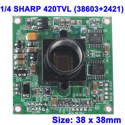 1/4 SHARP 420TVL (38603+2421) Color CCD Board Camera, Size: 38 x 38mm