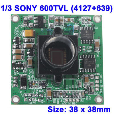1/3 SONY 600TVL (4127+639) Color CCD Board Camera, Low Lux, Size: 38 x 38mm