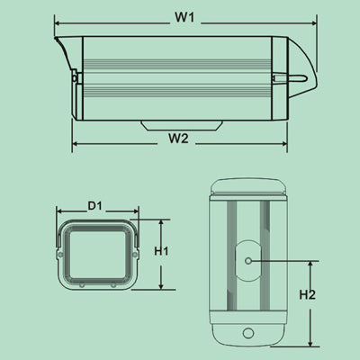 Outdoor Waterproof CCD Camera Housing, Inner Size: 328 x 109 x 93mm (JY-104)