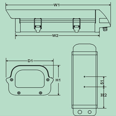 Outdoor Waterproof CCD Camera Housing for 6 inch Camera, Inner Size: 395 x 140 x 102mm (JY-6006)