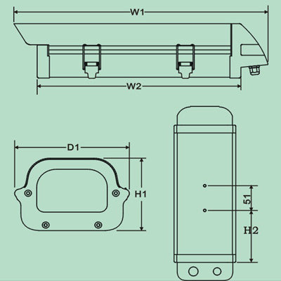 Outdoor Waterproof CCD Camera Housing for Camera, Inner Size: 395 x 140 x 102mm