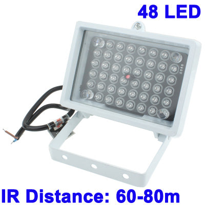 48 LED Auxiliary Light for CCD Camera, IR Distance: 60-80m (ZT50-4W), Size: 12.8x9x8cm(White)