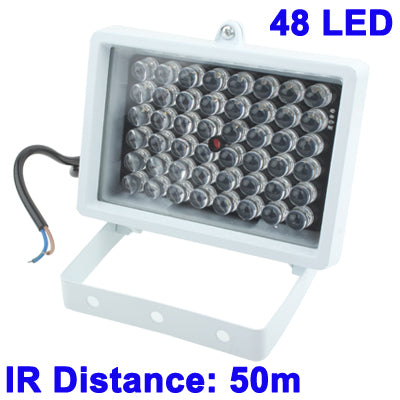 48 LED Auxiliary Light for CCD Camera, IR Distance: 50m (ZT-48W) , Size: 9x12.5x8cm(White)