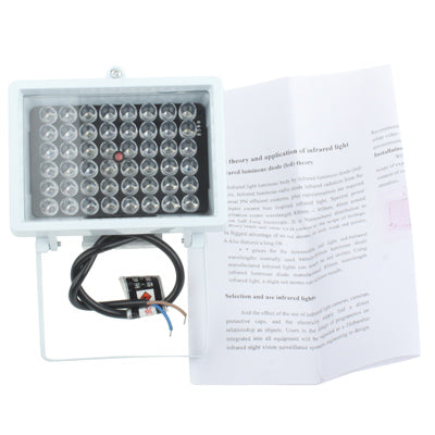 48 LED Auxiliary Light for CCD Camera, IR Distance: 50m (ZT-48W) , Size: 9x12.5x8cm(White)