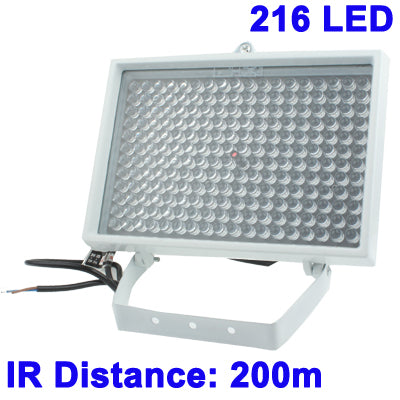 216 LED Auxiliary Light for CCD Camera, IR Distance: 200m (ZT-200WF) , Size: 17x25x13.5cm(White)